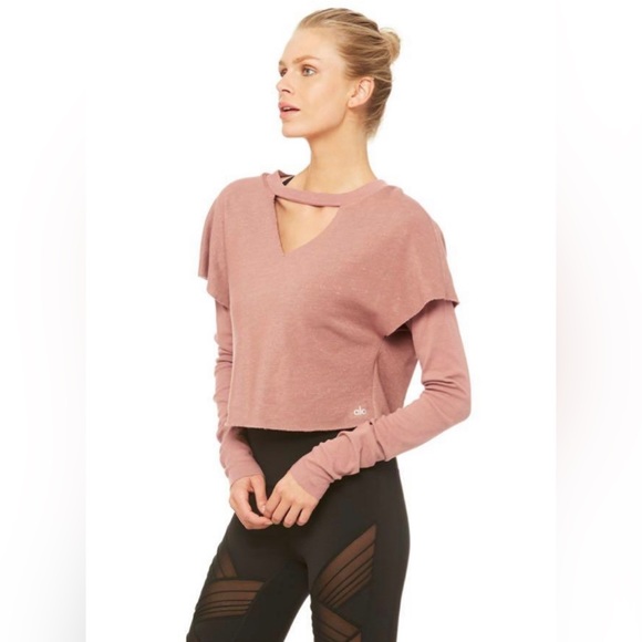 (SOLD) Alo Yoga long sleeve top, mauve (M/L) - Picture 2 of 5
